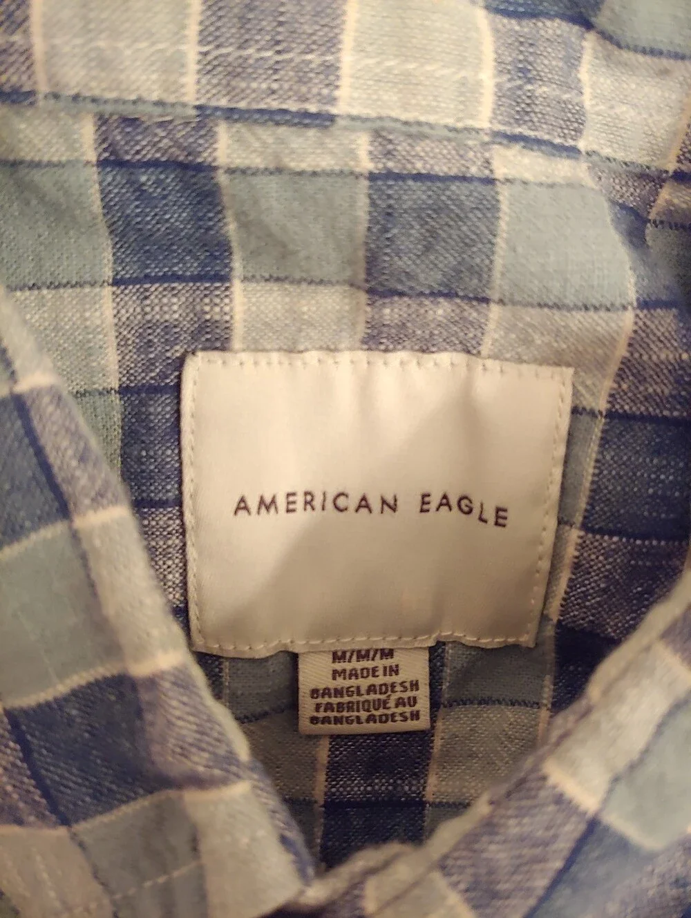 2 Boys American Eagle Plaid T-shirts Size M